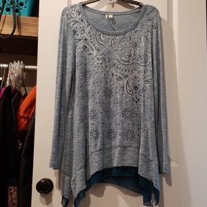 Blue tunic and scarf
